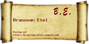 Brasovan Etel névjegykártya